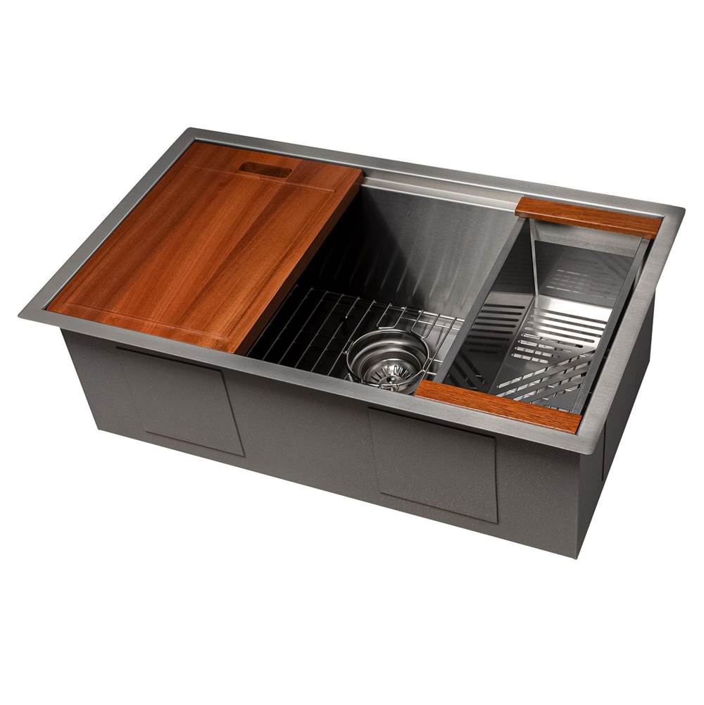 Z-Line - Garmisch 30'' Undermount Single Bowl Sink in Stainless Steel with Accessories - Stainless Steel