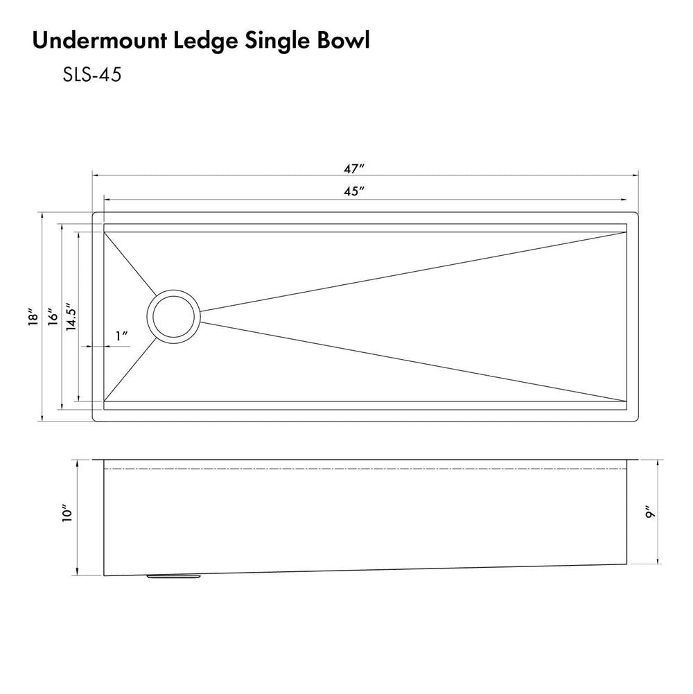 Garmisch 45'' Undermount Single Bowl Sink in Stainless Steel with Accessories