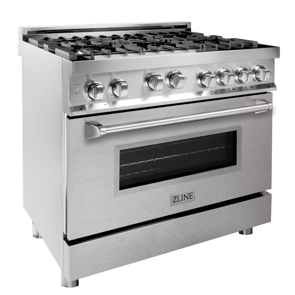 Z-Line - 36'' Professional Gas on Gas Range in Stainless Steel with DuraSnow Finish Door - DuraSnow Stainless Steel