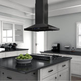 Z-Line - 48'' Island Mount Range Hood in Black Stainless Steel