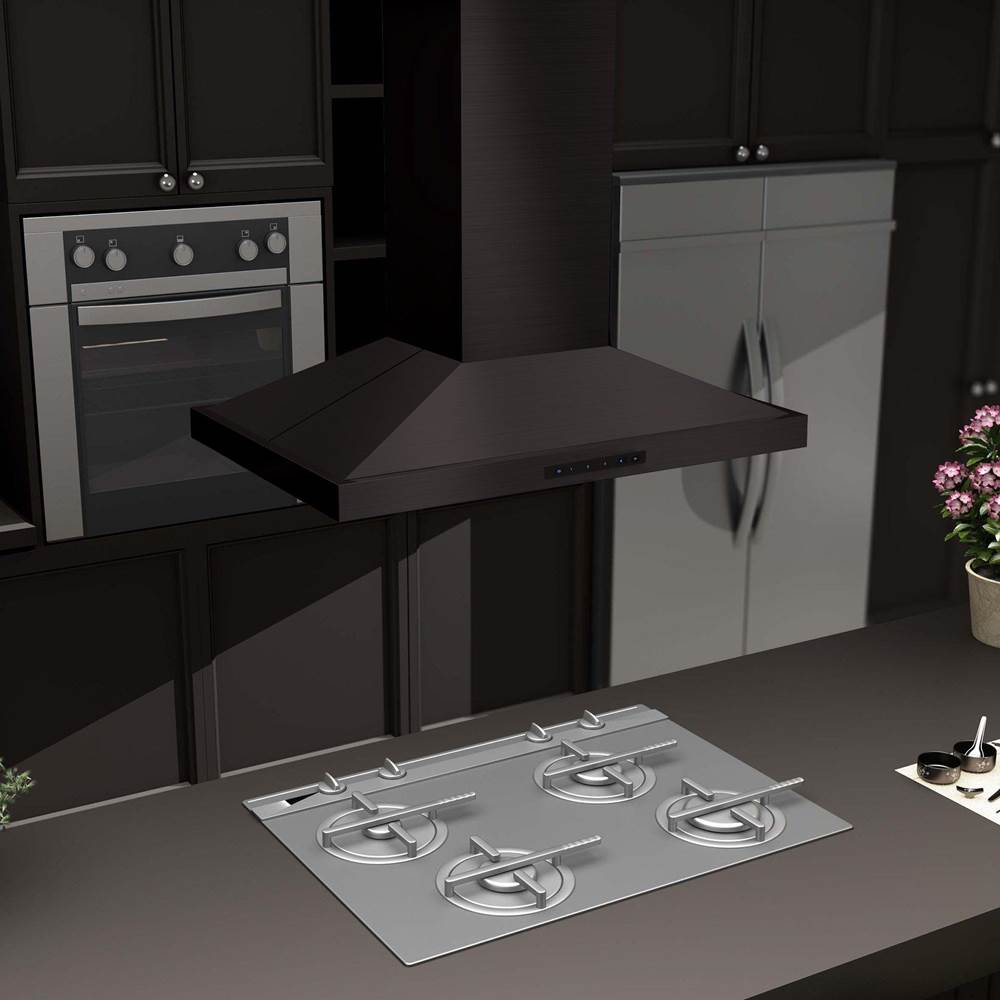 48'' Island Mount Range Hood in Black Stainless Steel