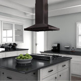 48'' Island Mount Range Hood in Black Stainless Steel