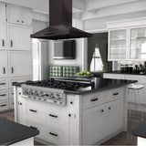 48'' Island Mount Range Hood in Black Stainless Steel