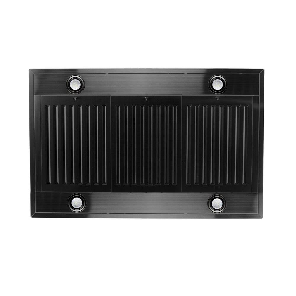 36'' Island Mount Range Hood in Black Stainless Steel