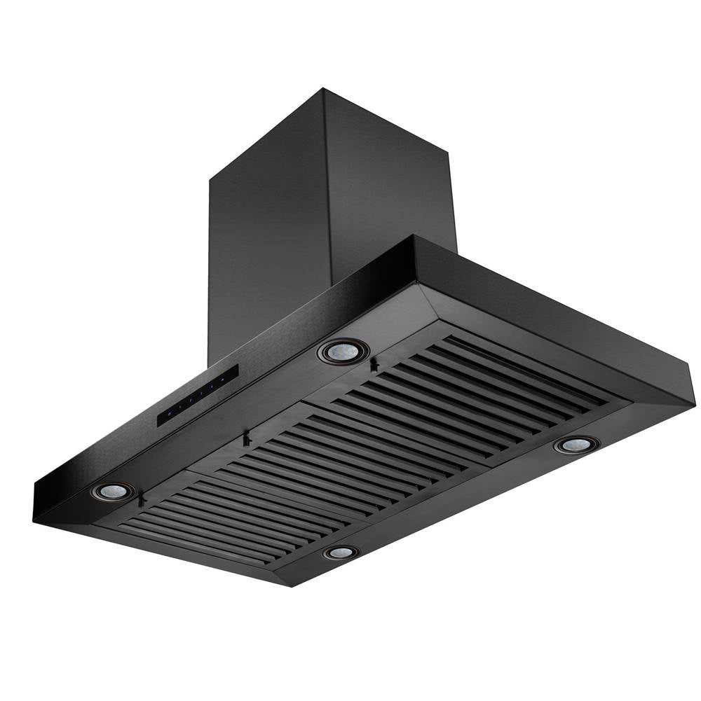 Z-Line - 36'' Island Mount Range Hood in Black Stainless Steel