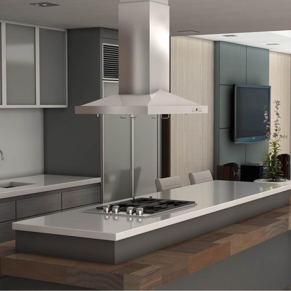 36'' Island Mount Range Hood in Stainless Steel