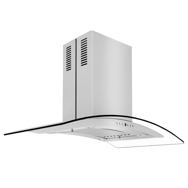 Z-Line - 36'' Island Mount Range Hood in Stainless Steel & Glass
