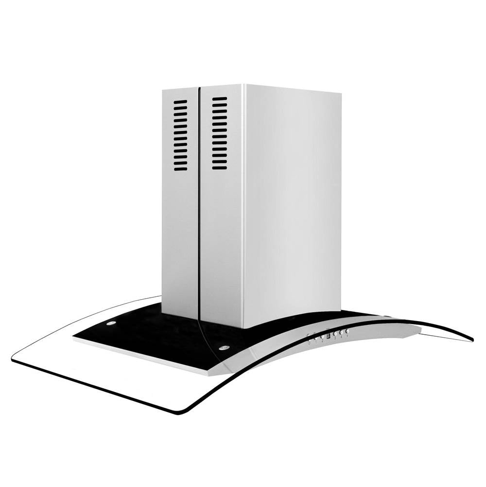 Z-Line - 30'' Island Mount Range Hood in Stainless Steel & Glass