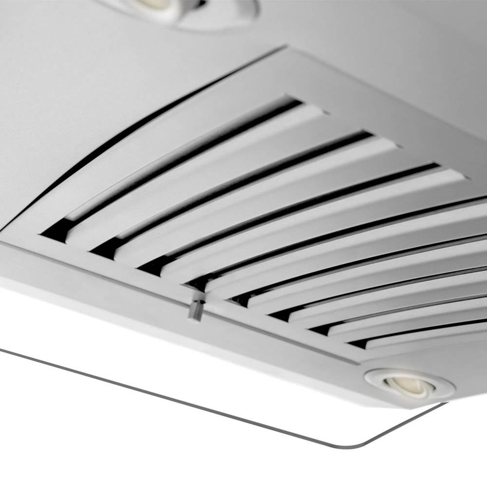 36'' Island Mount Range Hood in Stainless Steel & Glass