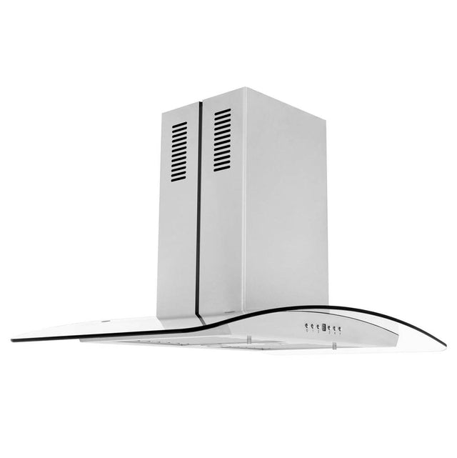 Z-Line - 36'' Island Mount Range Hood in Stainless Steel & Glass