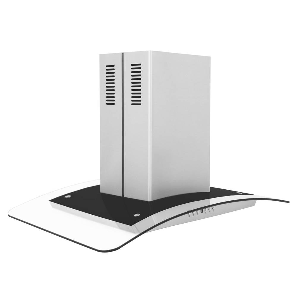 Z-Line - 30'' Island Mount Range Hood in Stainless Steel & Glass