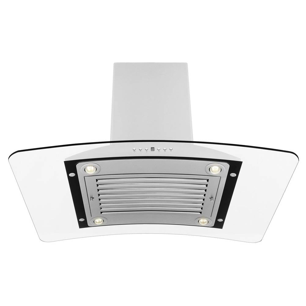 36'' Island Mount Range Hood in Stainless Steel & Glass