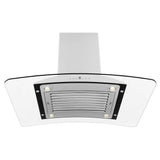 36'' Island Mount Range Hood in Stainless Steel & Glass