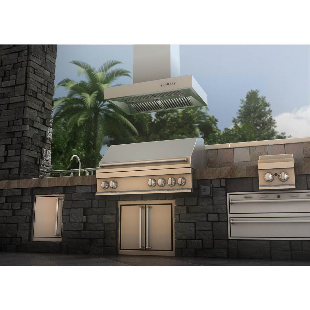 48'' Outdoor Island Mount Range Hood in Stainless Steel