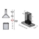 48'' Outdoor Island Mount Range Hood in Stainless Steel