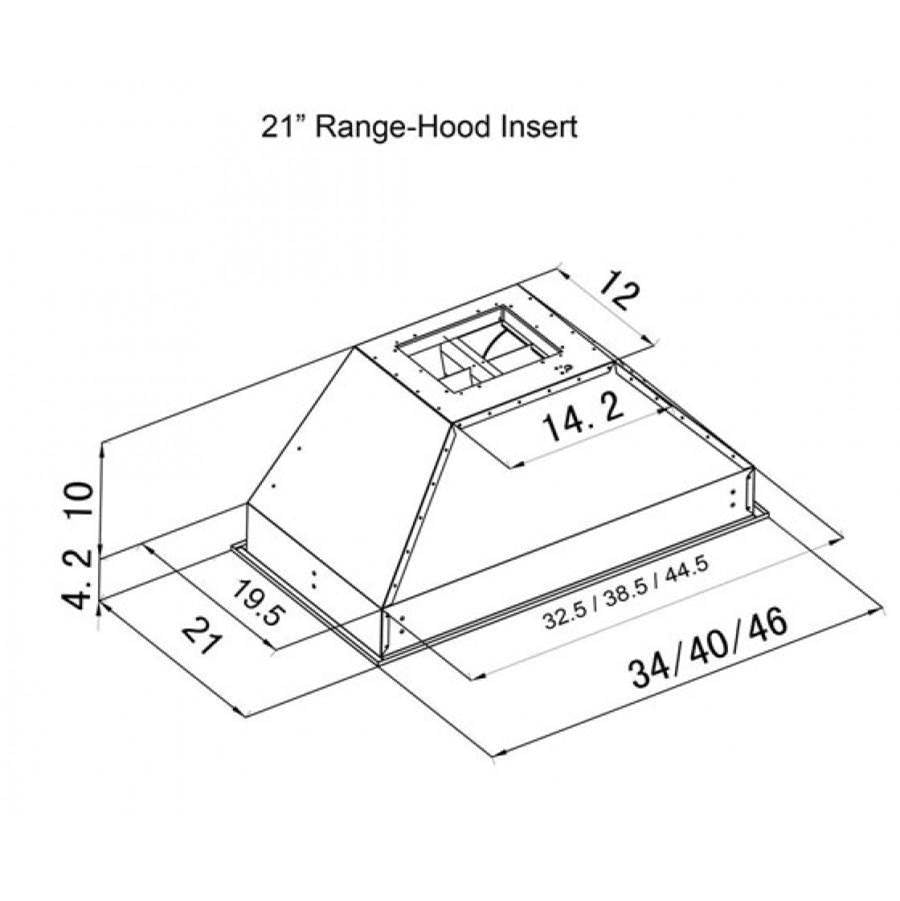 46'' Outdoor Range Hood Insert in Stainless Steel