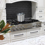 48'' Porcelain Gas Stovetop in Stainless Steel with Brass Burners