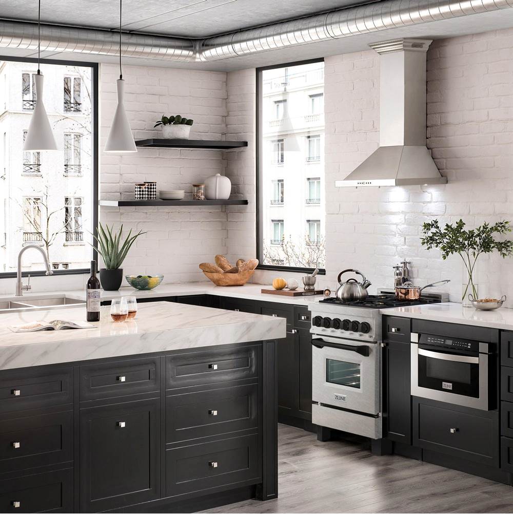 Autograph Edition 24'' 2.8 cu.' Dual Fuel Range with Gas Stove and Electric Oven in DuraSnow Stainless Steel with Champagne Bronze Accents
