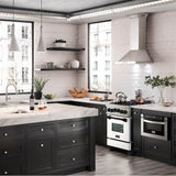 24'' 2.8 cu.' Range with Gas Stove and Gas Oven in DuraSnow Stainless Steel with White Matte Door and Champagne Bronze Accents