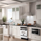 Autograph Edition 24'' 2.8 cu.' Dual Fuel Range with Gas Stove and Electric Oven in Stainless Steel with White Matte Door and CB Accents