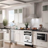 24'' 2.8 cu.' Range with Gas Stove and Gas Oven in DuraSnow Stainless Steel with White Matte Door and Champagne Bronze Accents