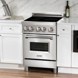 24'' 2.8 cu. ft. Induction Range with a 3 Element Stove and Electric Oven in Stainless Steel