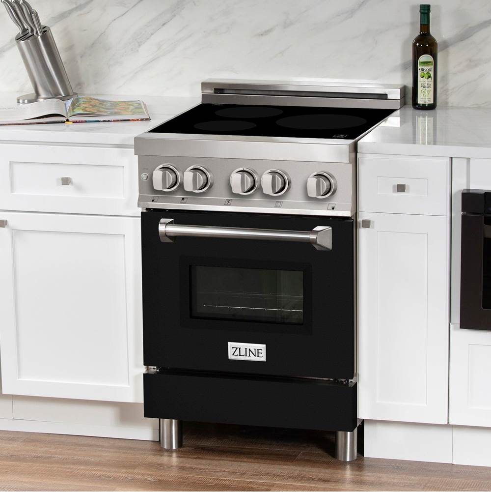 24'' 2.8 cu. ft. Induction Range with a 3 Element Stove and Electric Oven in Black Matte