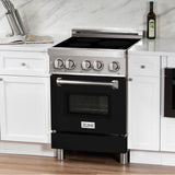 24'' 2.8 cu. ft. Induction Range with a 3 Element Stove and Electric Oven in Black Matte