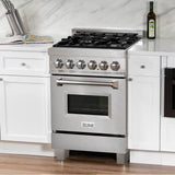 24'' 2.8 cu. ft. Dual Fuel Range with Gas Stove and Electric Oven in Fingerprint Resistant Stainless Steel