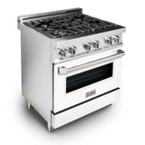 Z-Line - 30'' Professional Dual Fuel Range with White Matte Door - White Matte