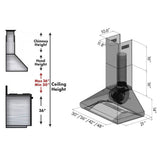 48'' Professional Wall Mount Range Hood in Stainless Steel