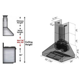 36'' Wall Mount Range Hood in Stainless Steel