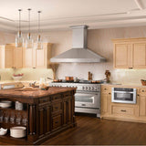 60'' Professional Wall Mount Range Hood in Stainless Steel with Built-in CrownSound Bluetooth Speakers