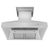 60'' Professional Wall Mount Range Hood in Stainless Steel with Built-in CrownSound Bluetooth Speakers