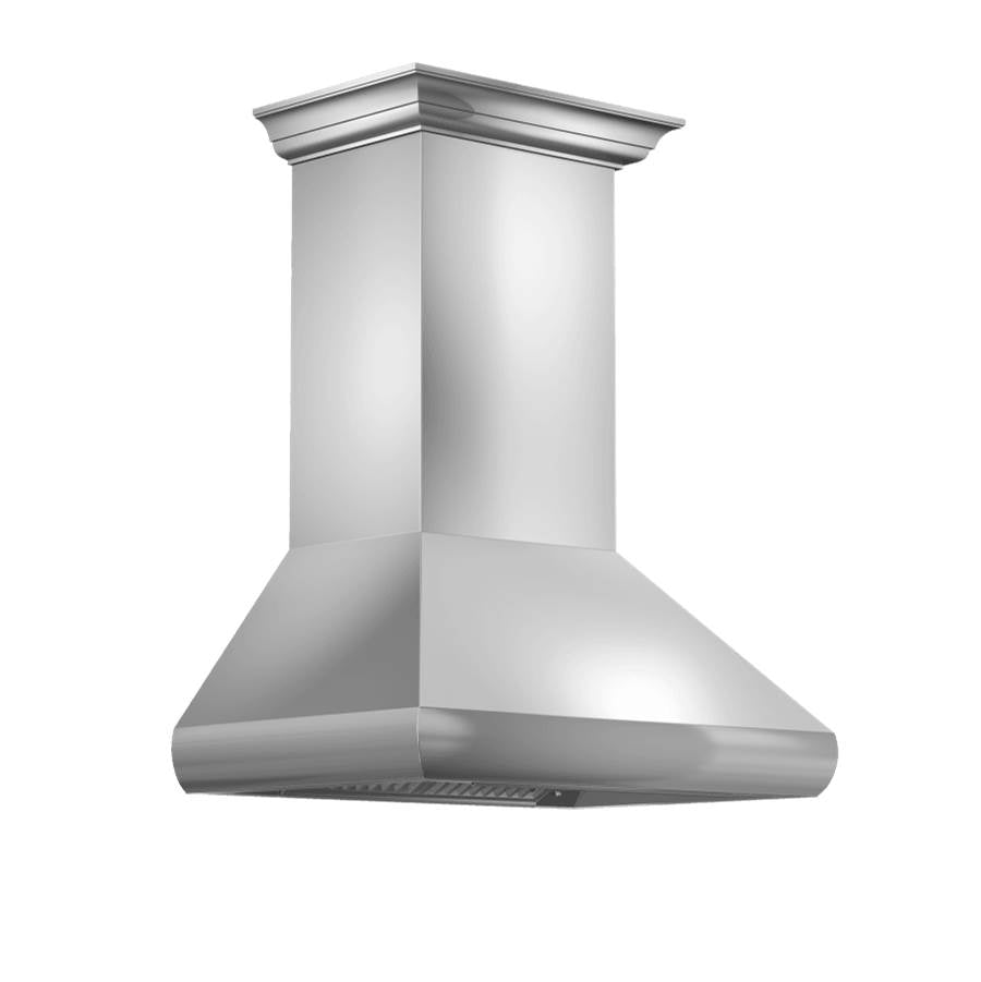 Z-Line - 36'' Professional Wall Mount Range Hood in Stainless Steel with Crown Molding