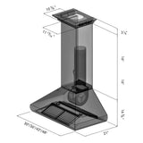 48'' Professional Wall Mount Range Hood in Stainless Steel with Crown Molding