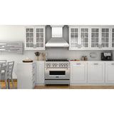 48'' Professional Wall Mount Range Hood in Stainless Steel with Crown Molding