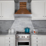 36'' Shiplap Wooden Wall Range Hood with Stainless Steel Accent - Includes Motor