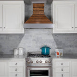 36'' Shiplap Wooden Wall Range Hood with Stainless Steel Accent - Includes Motor