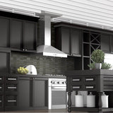 48'' Wall Mount Range Hood in Stainless Steel with Crown Molding