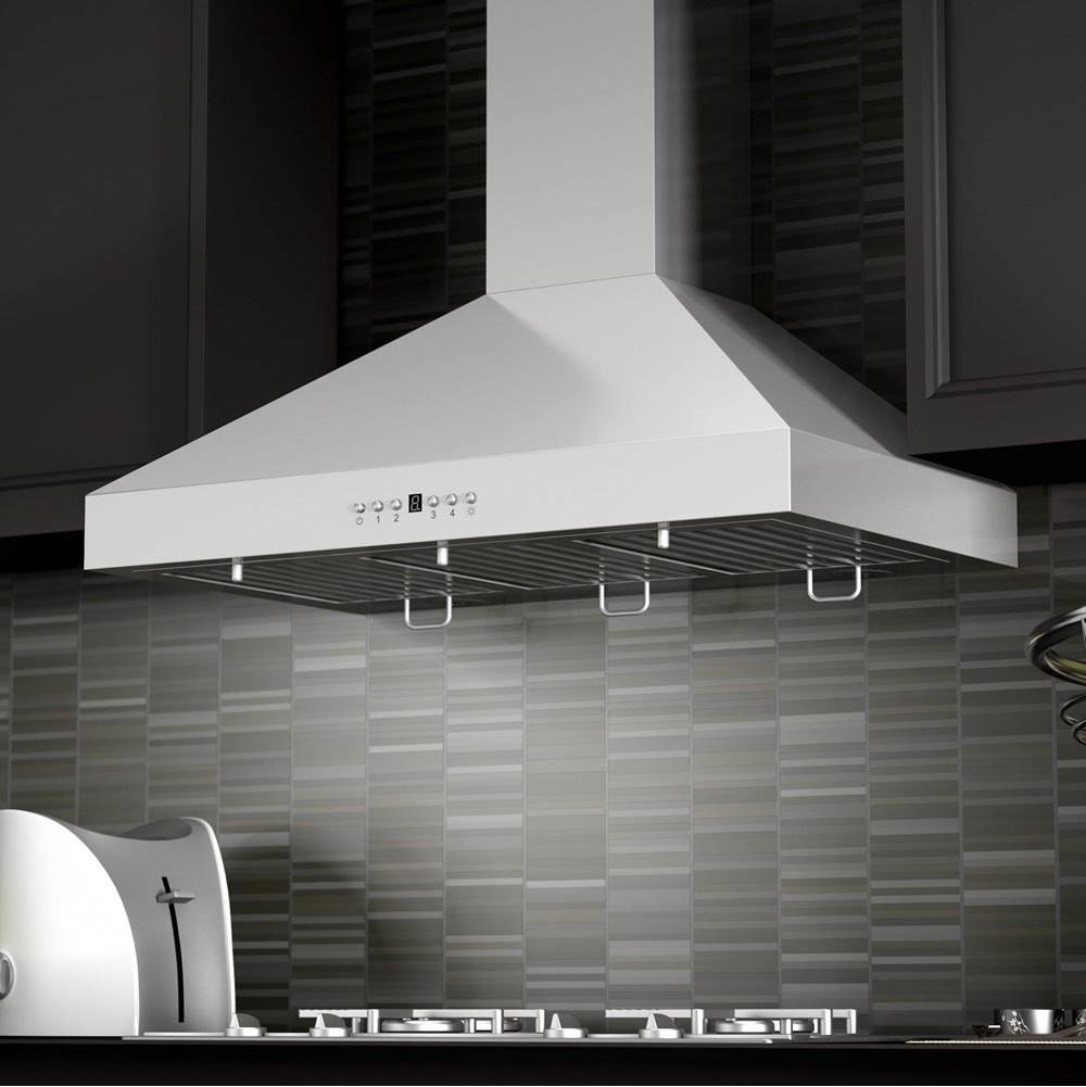 48'' Wall Mount Range Hood in Stainless Steel with Crown Molding