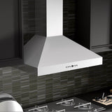 48'' Wall Mount Range Hood in Stainless Steel with Crown Molding