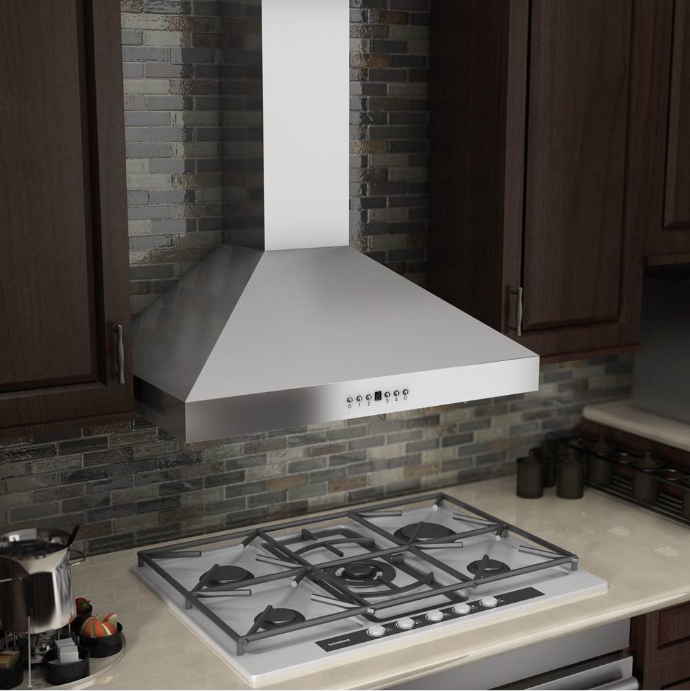 48'' Wall Mount Range Hood in Stainless Steel with Crown Molding