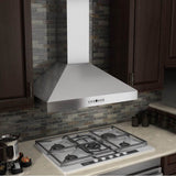 48'' Wall Mount Range Hood in Stainless Steel with Crown Molding