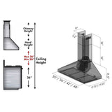 48'' Wall Mount Range Hood in Stainless Steel with Crown Molding