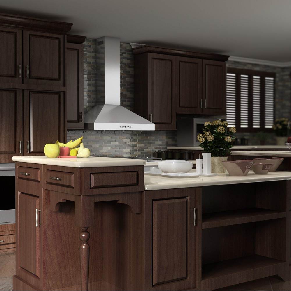 48'' Wall Mount Range Hood in Stainless Steel with Crown Molding