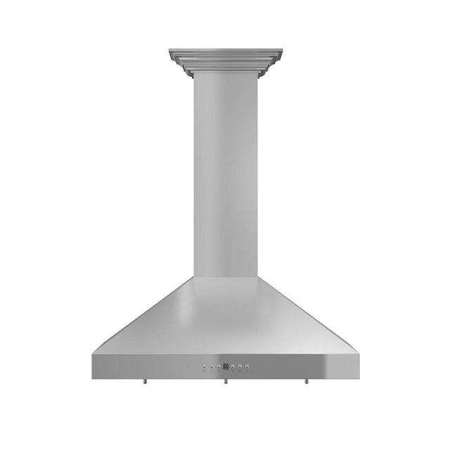 Z-Line - 48'' Wall Mount Range Hood in Stainless Steel with Crown Molding