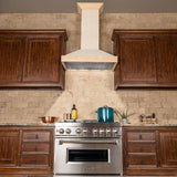 Z-Line - 48'' Unfinished Wooden Wall Mount Range Hood - Includes Motor