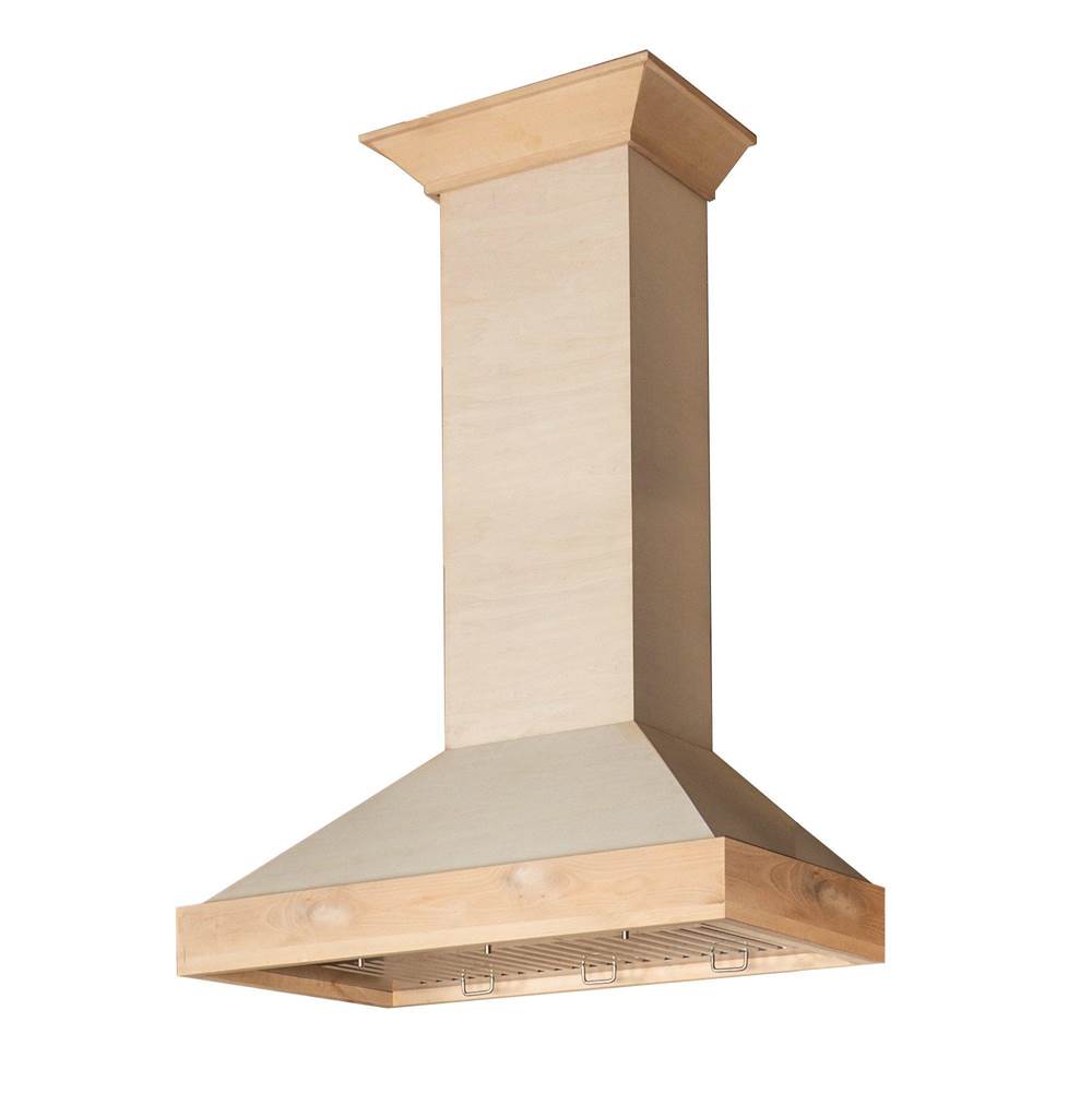 Z-Line - 30'' Unfinished Wooden Wall Mount Range Hood - Includes Motor