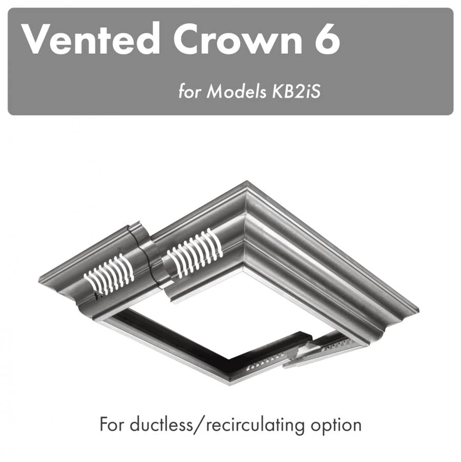 Z-Line - Vented Crown Molding Profile 6 for Island Mount Range Hood in DuraSnow Stainless Steel